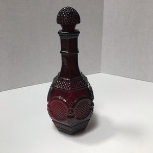 Vintage Avon Cape Cod Ruby Red Wine Decanter.
